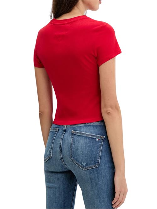 T-shirt rossa in cotone Tommy Jeans | DW0DW21390XLE